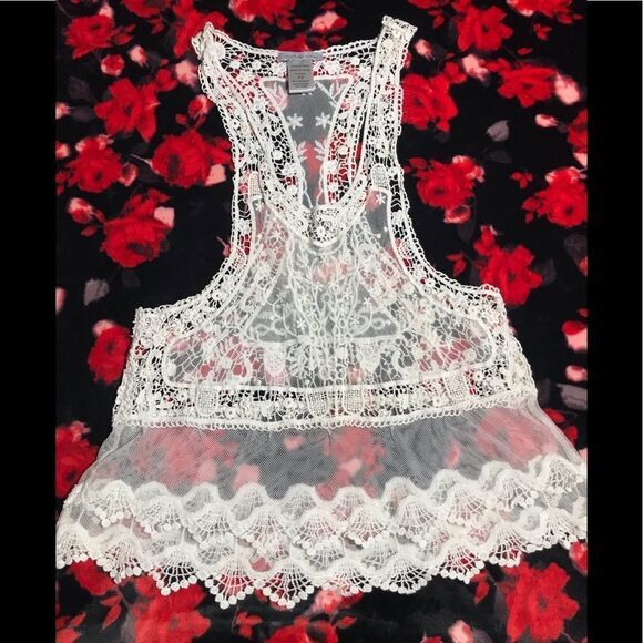 Charlotte Russe Other - Charlotte Russe Crocheted Boho Beach Tank White XS